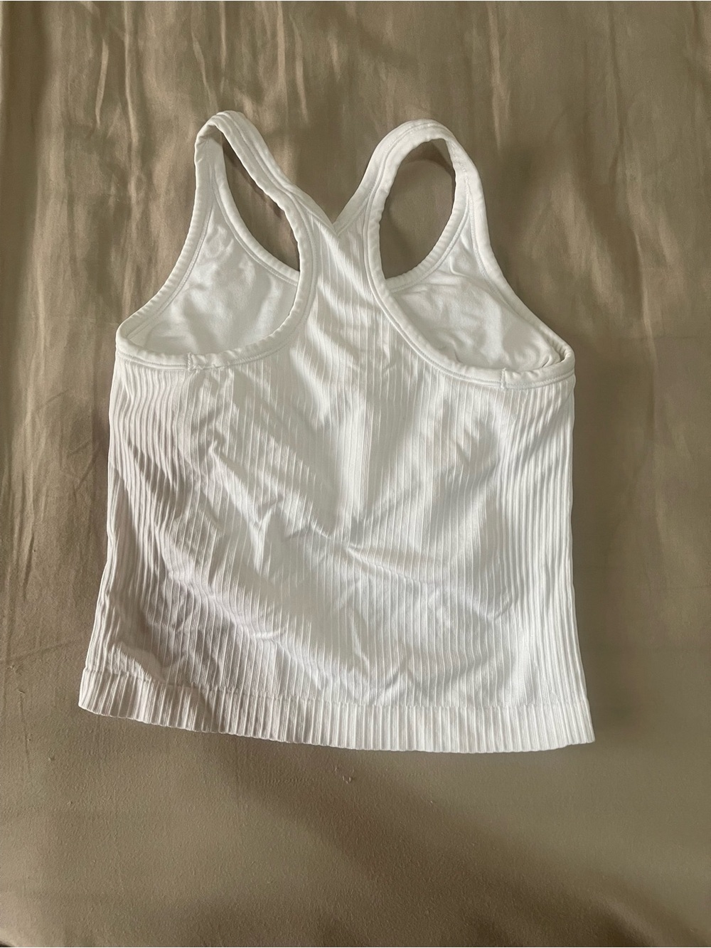 White Ribbed Racerback Tank Top - Women - Picture 2 of 2